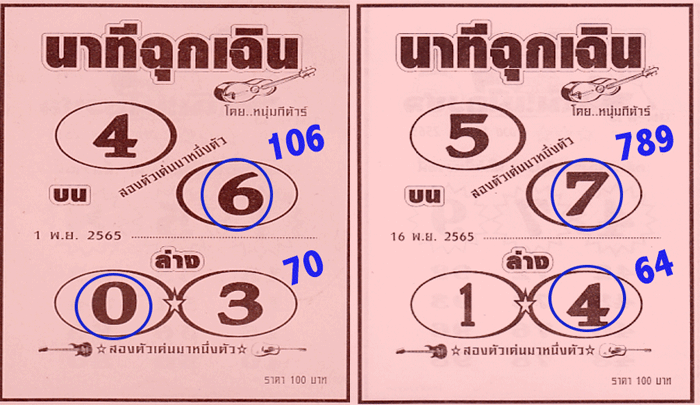 Thai Lottery Down Digit UP Digit One Paper 01/12/22